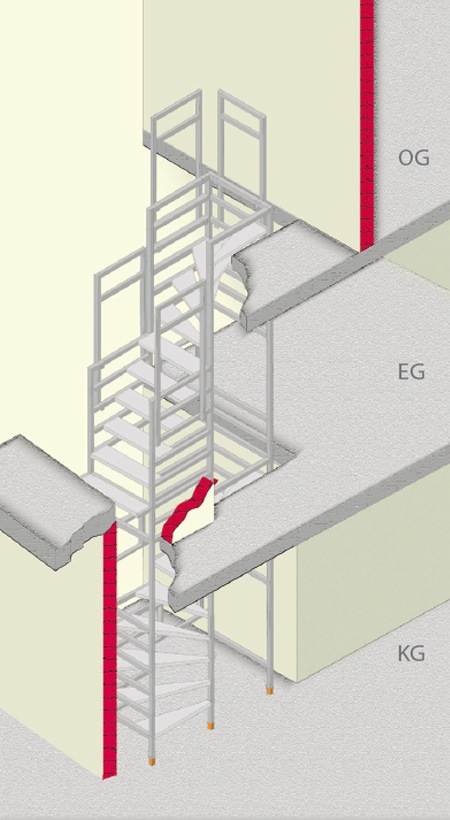 Bautreppe halbgewendelt-und-viertelgewendelt-uebereinander